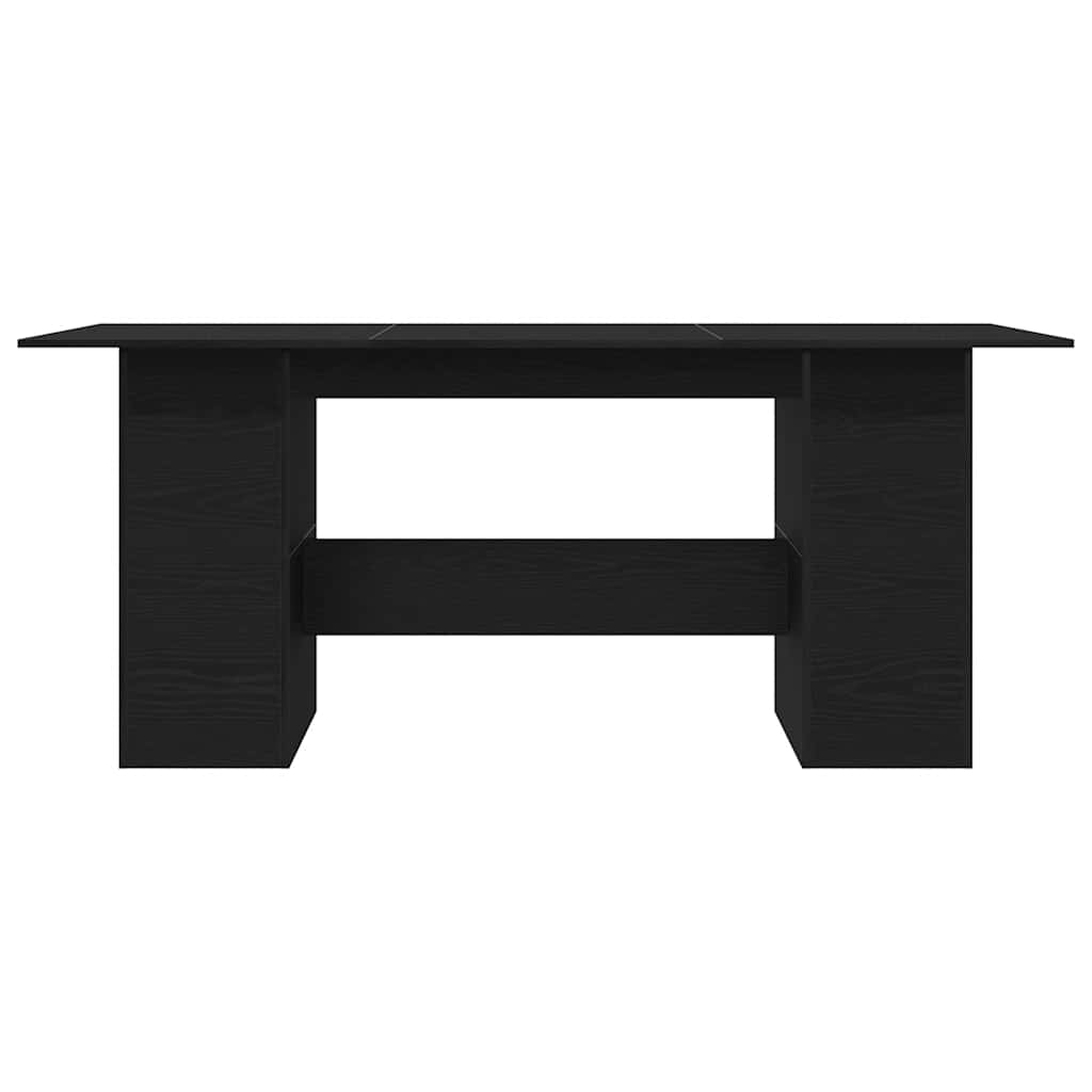 Dining Table Black Oak 180x90x76 cm Engineered Wood