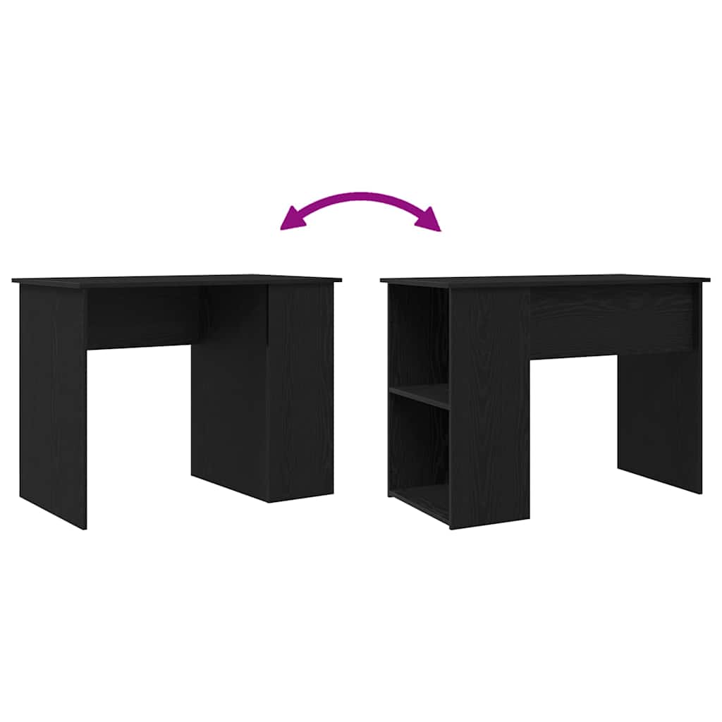 Desk Black Oak 100x55x75 cm Engineered Wood