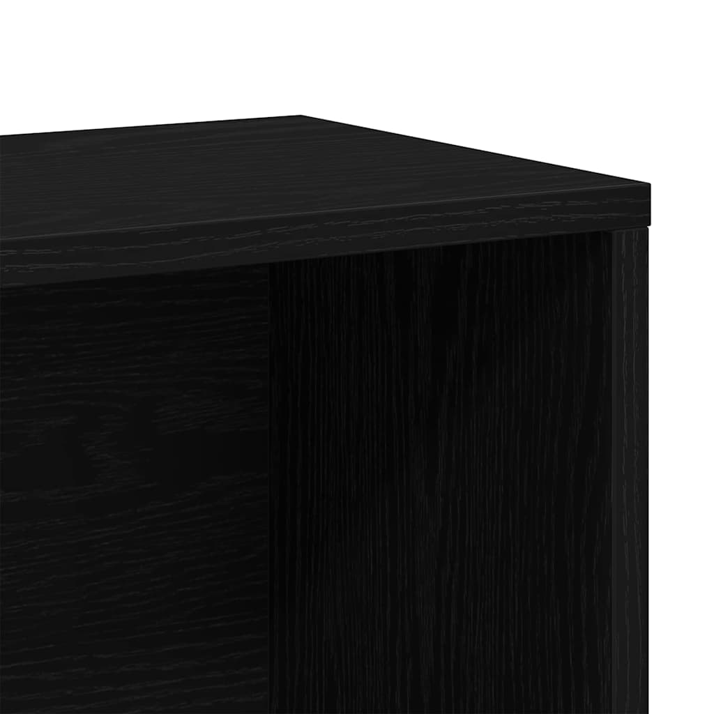 Book Cabinet Black Oak 155 x 24 x 160 cm Engineered Wood