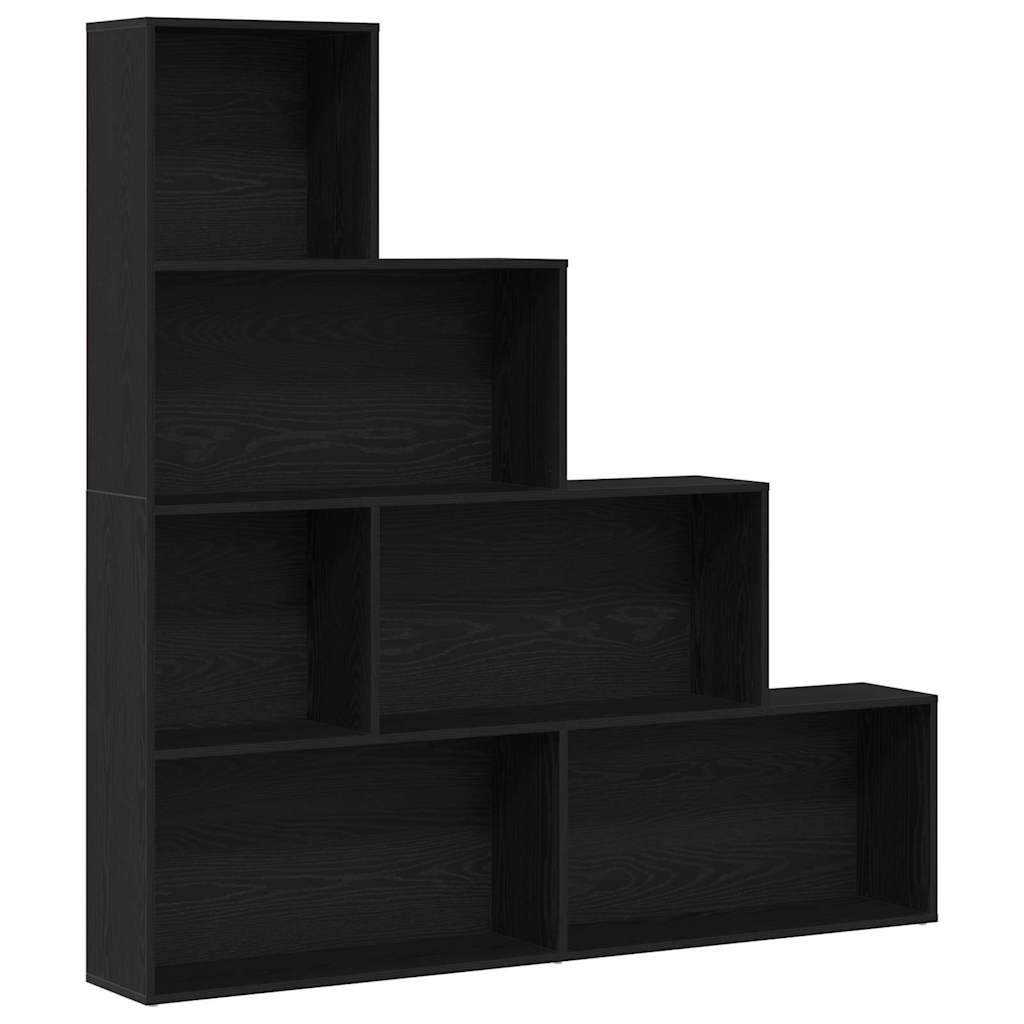 Book Cabinet Black Oak 155 x 24 x 160 cm Engineered Wood