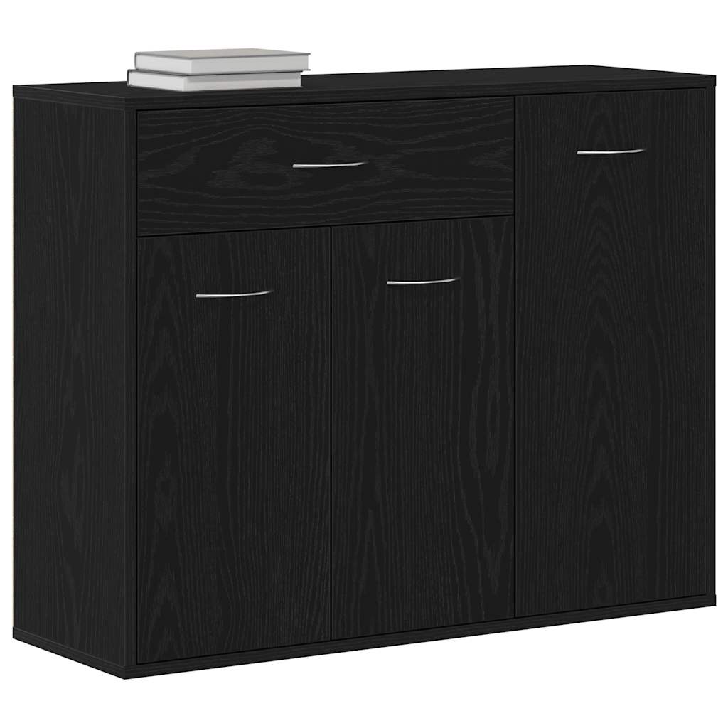 Sideboard Black Oak 88x30x70 cm Engineered Wood