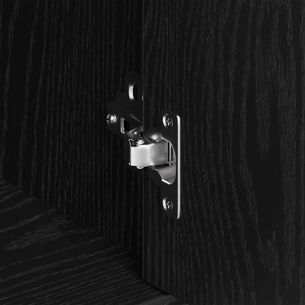 Sideboard Black Oak 88x30x70 cm Engineered Wood