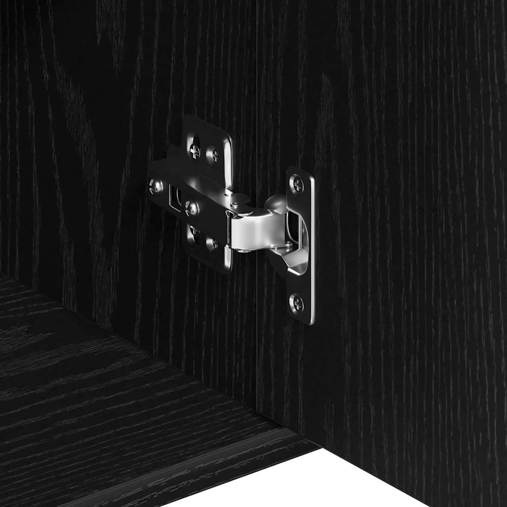 Sideboard Black Oak 88x30x70 cm Engineered Wood