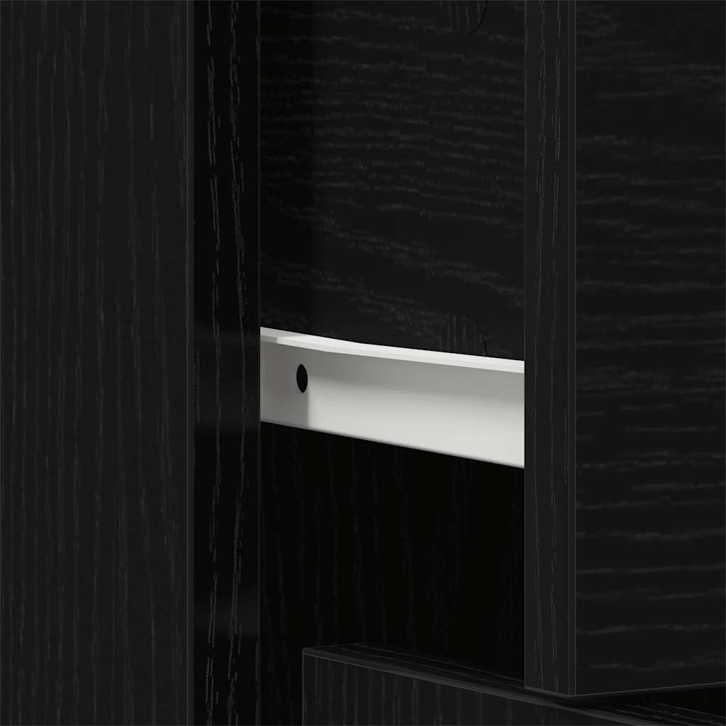 Sideboard Black Oak 91x28x75 cm Engineered Wood