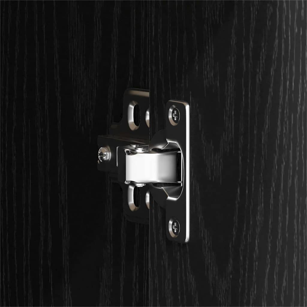 Sideboard Black Oak 91x28x75 cm Engineered Wood