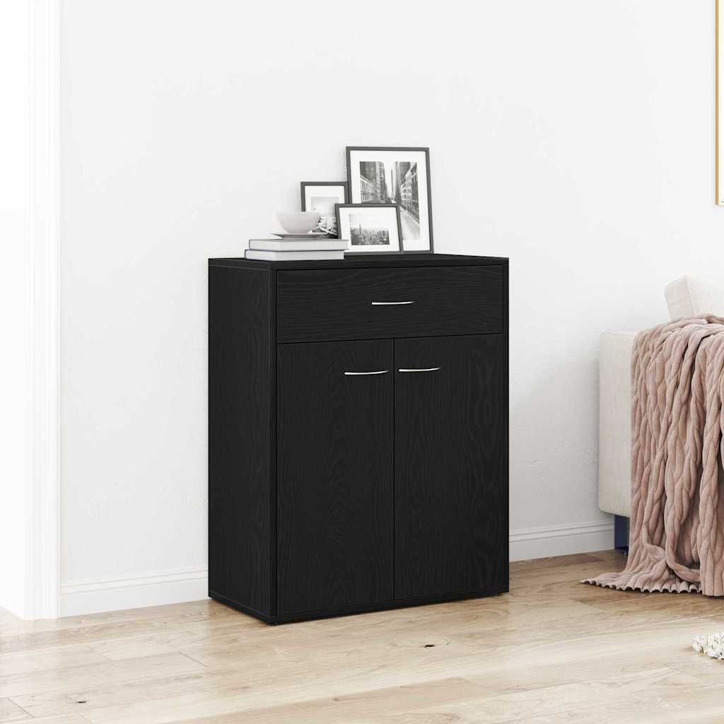 Sideboard with Drawer Black 60 x 30 x 75 cm Engineered wood