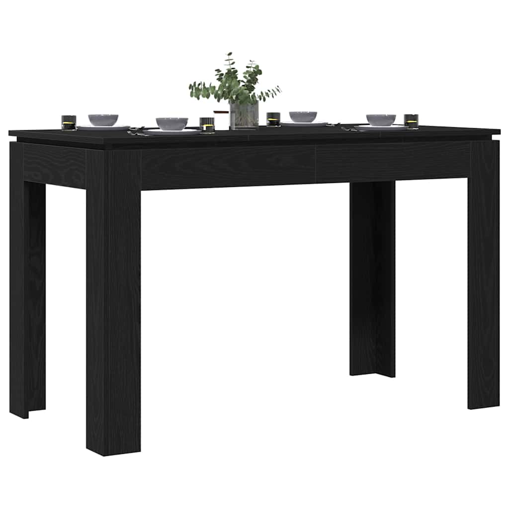 Dining Table Black Oak 120x60x76 cm Engineered Wood