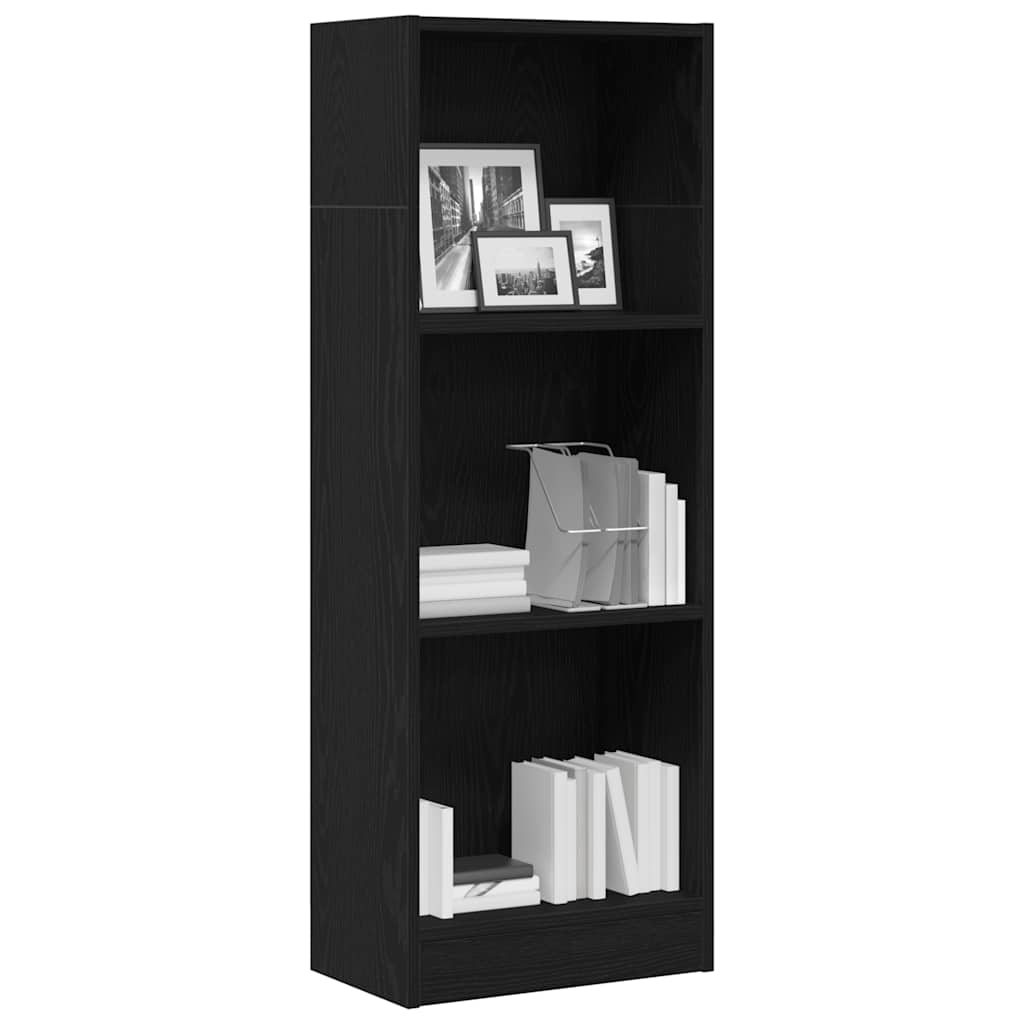 Bookcase Black Oak 40x24x109 cm Engineered Wood