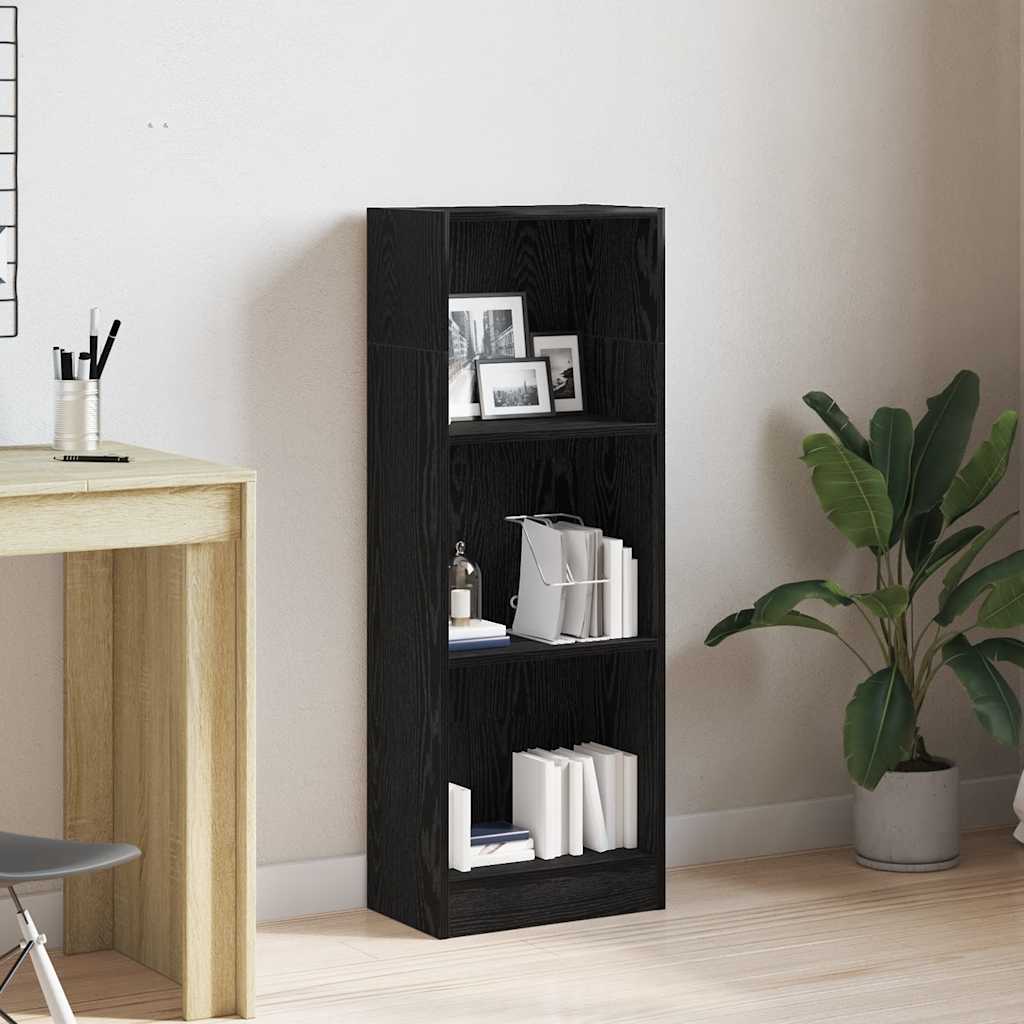 Bookcase Black Oak 40x24x109 cm Engineered Wood