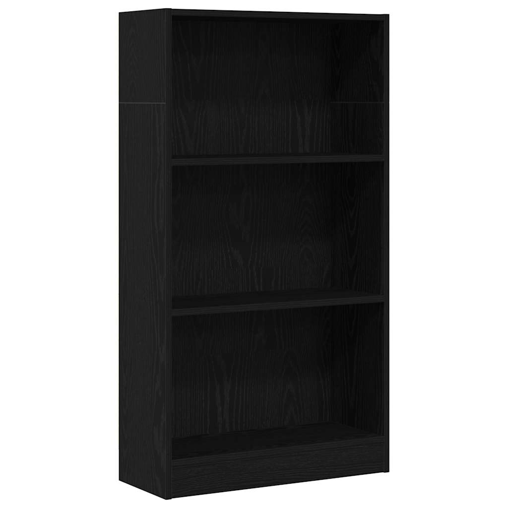 Bookcase Black Oak 60x24x109 cm Engineered Wood