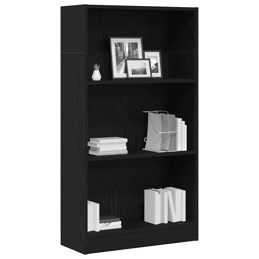 Bookcase Black Oak 60x24x109 cm Engineered Wood