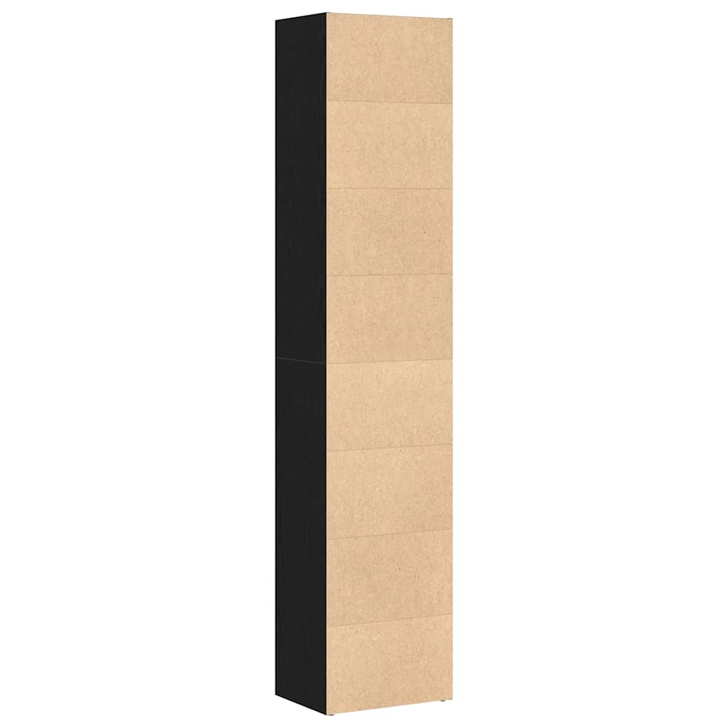 Book Cabinet Black Oak 40x30x189 cm Engineered Wood