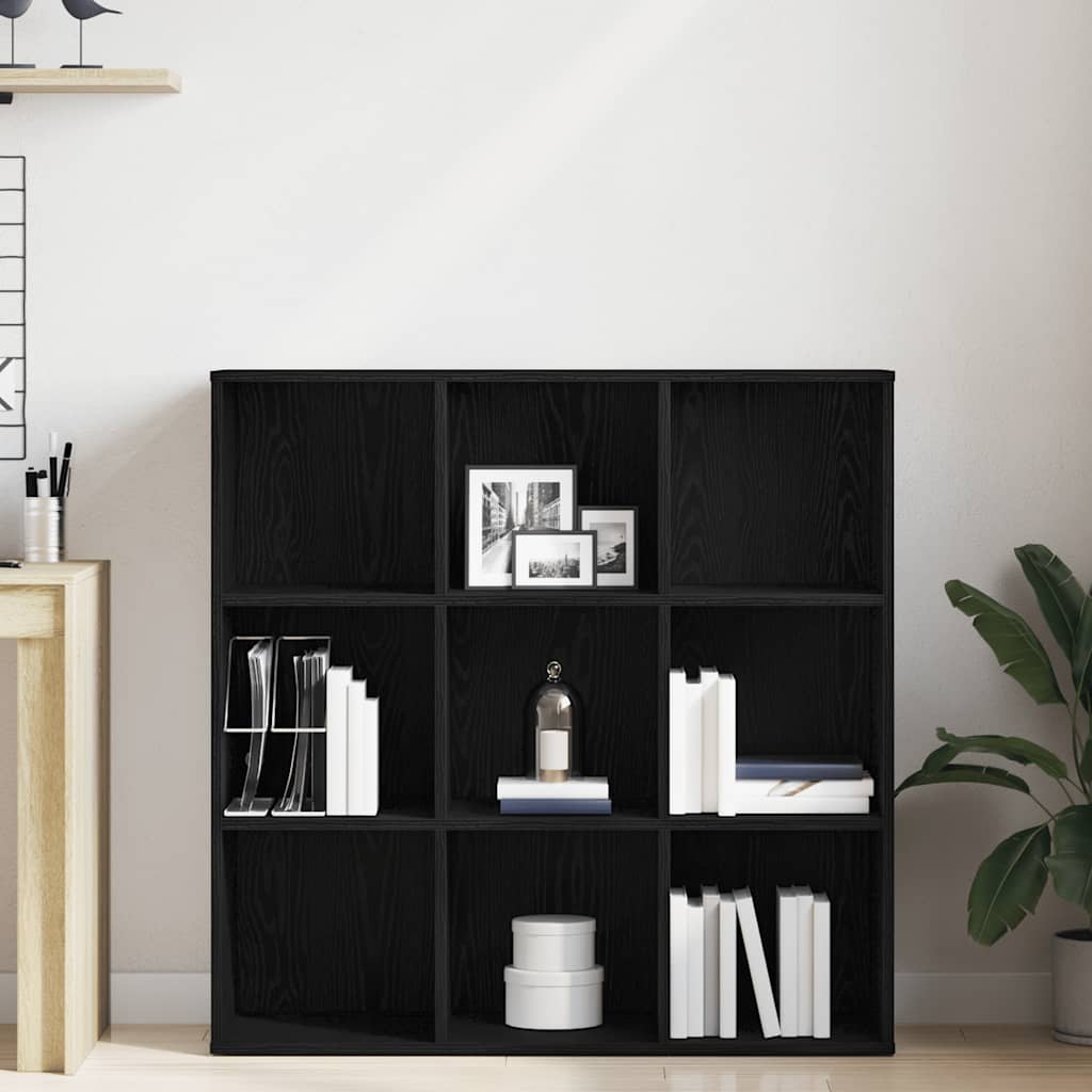 Book Cabinet Black Oak 98x29x97.5 cm Engineered Wood