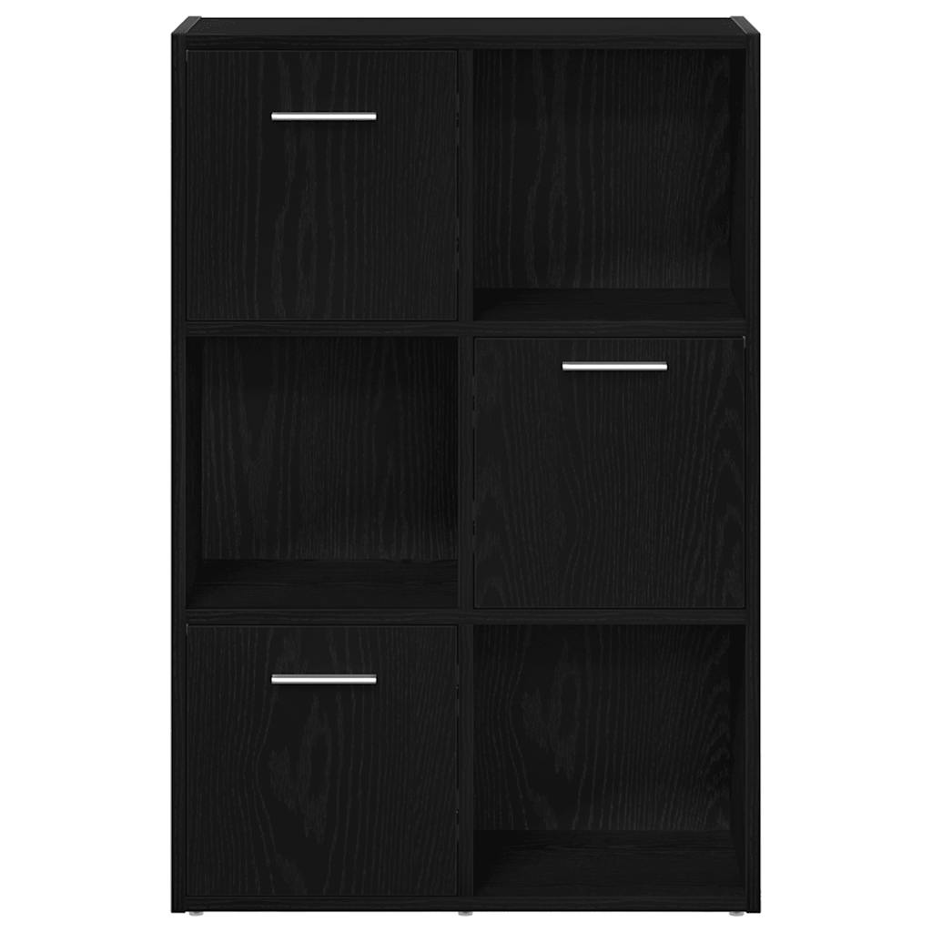 Book Cabinet/Room Divider Black Oak 60.5x30x90cm Engineered Wood