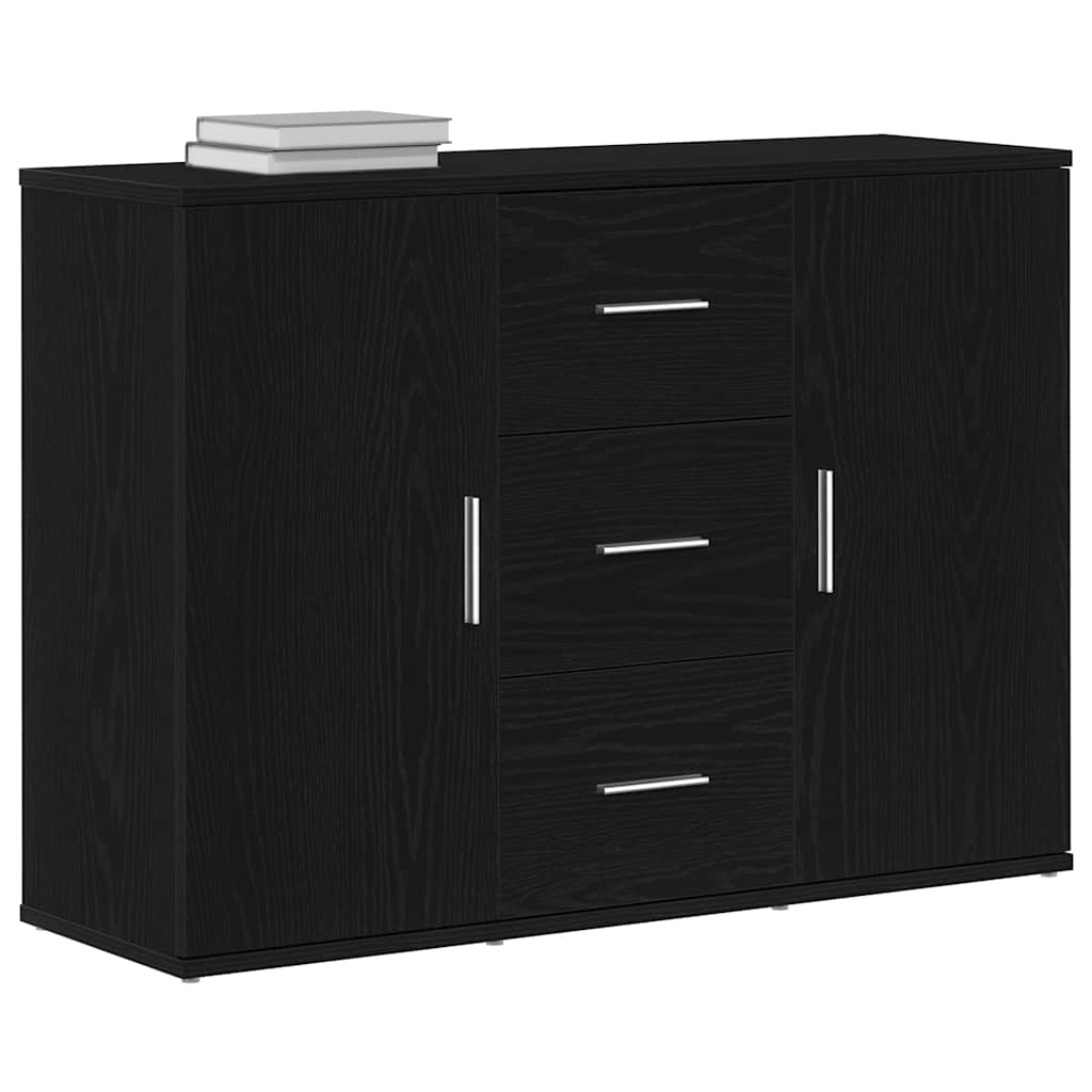 Sideboard Black Oak 91x29.5x65 cm Engineered Wood