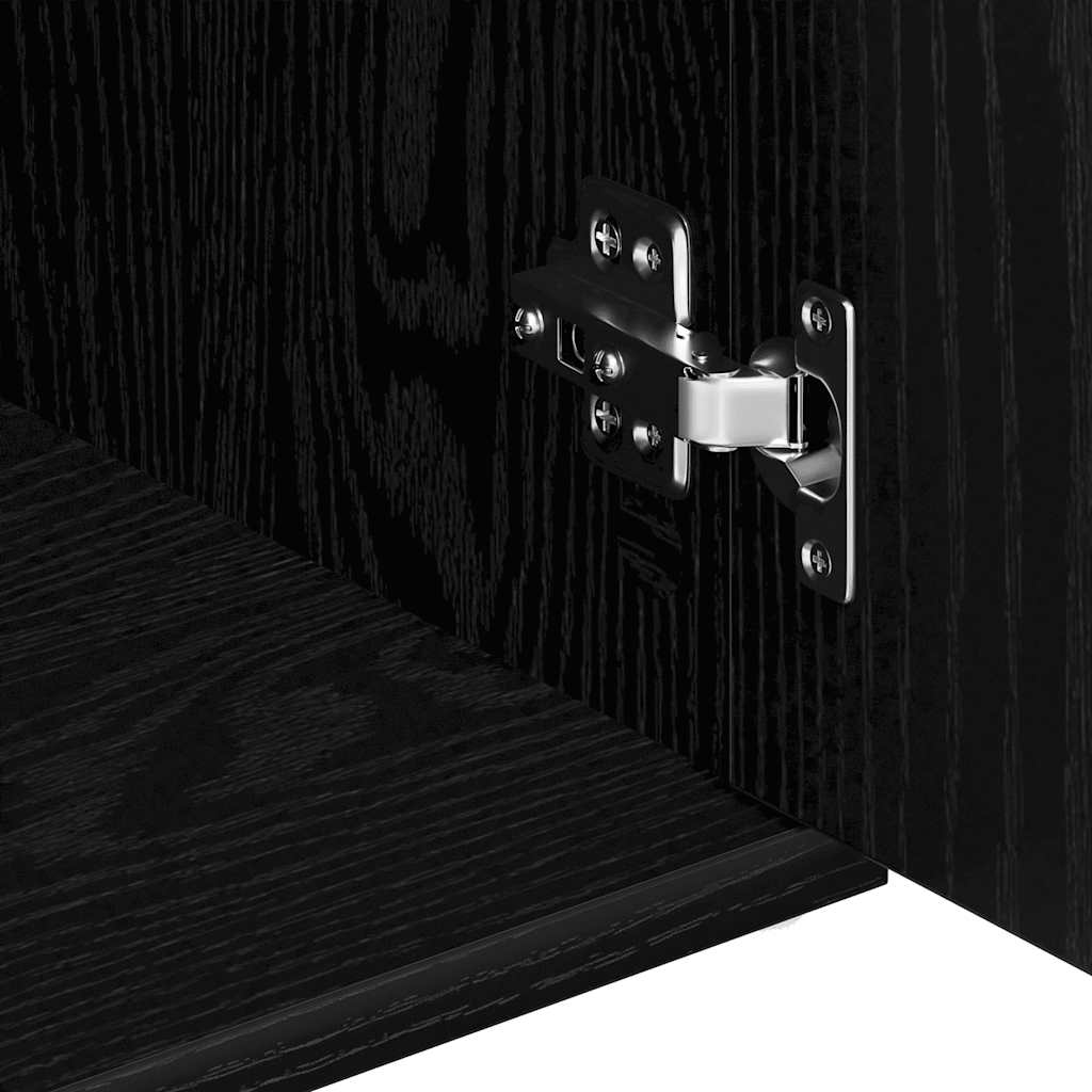 Sideboard Black Oak 91x29.5x65 cm Engineered Wood