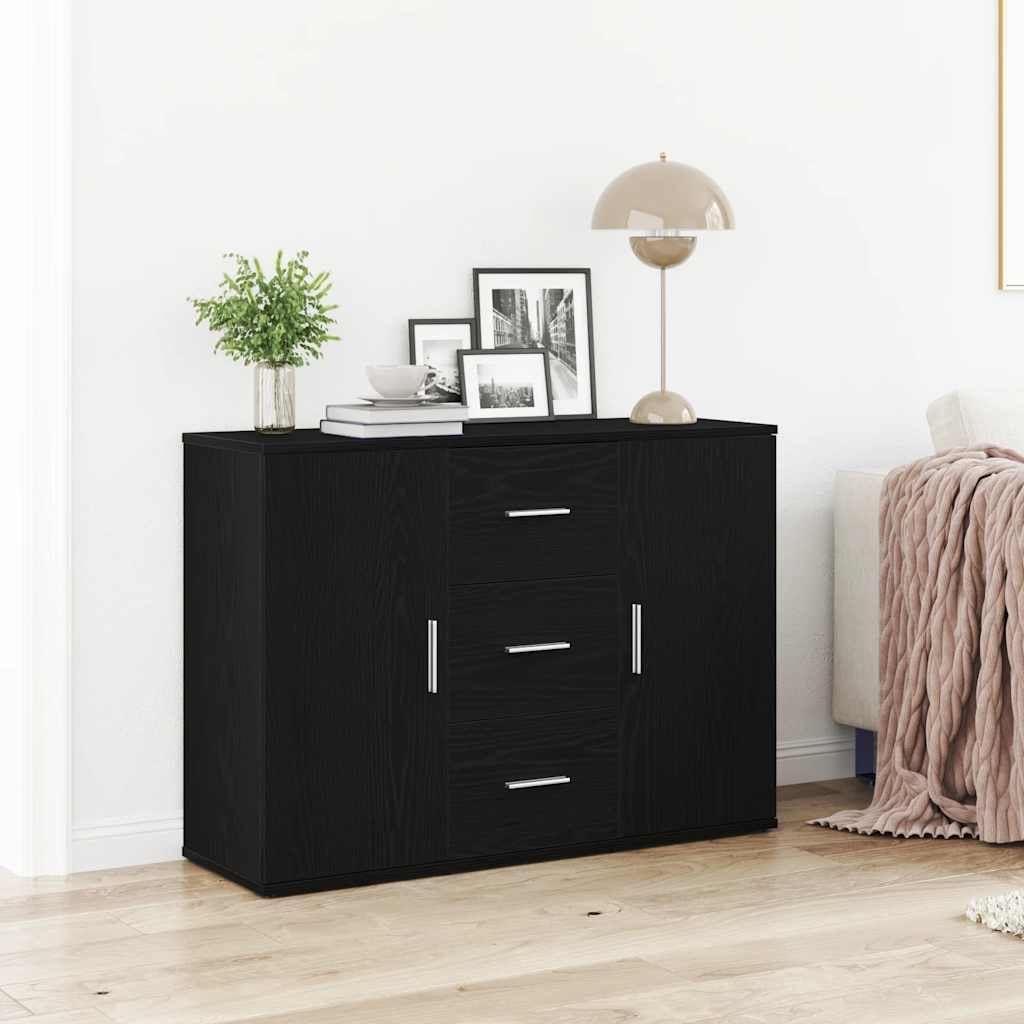 Sideboard Black Oak 91x29.5x65 cm Engineered Wood