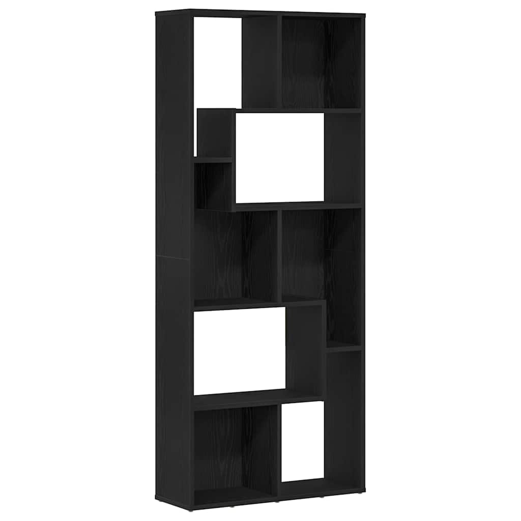 Bookcase Black Oak 67x24x161 cm Engineered Wood