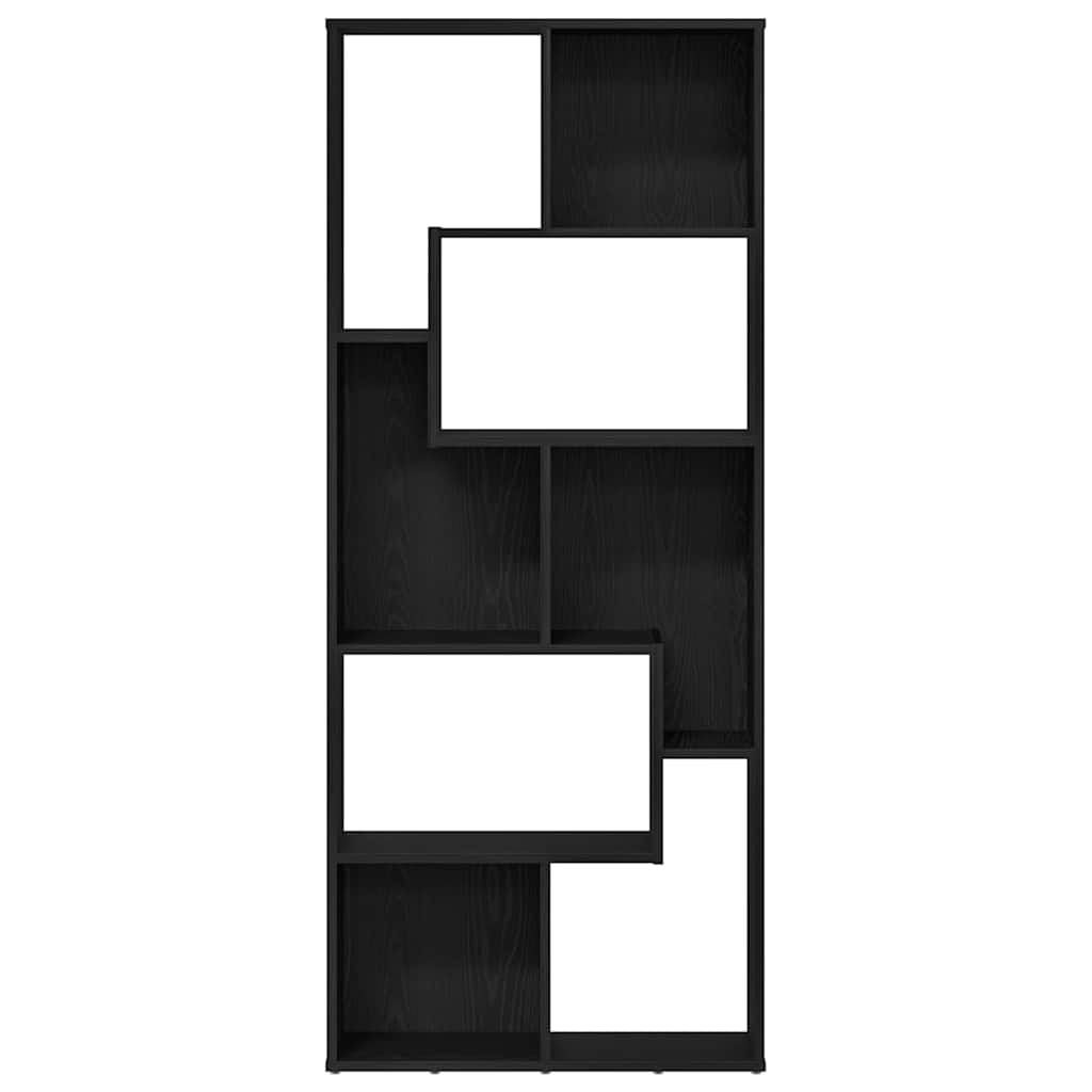 Bookcase Black Oak 67x24x161 cm Engineered Wood