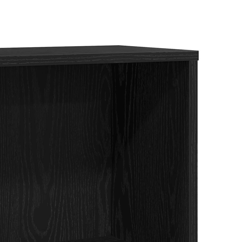 Bookcase Black Oak 67x24x161 cm Engineered Wood