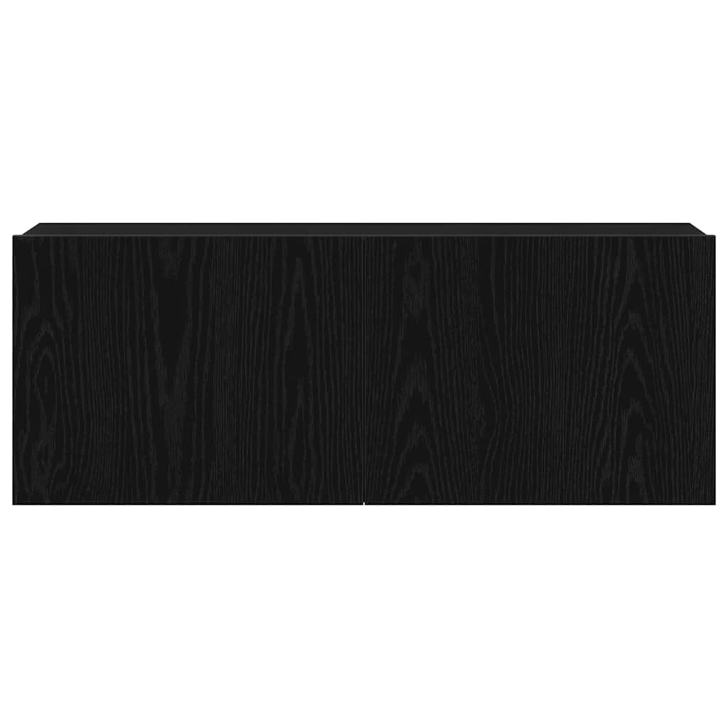 TV Cabinets Black oak 80 x 30 x 30 cm Engineered Wood