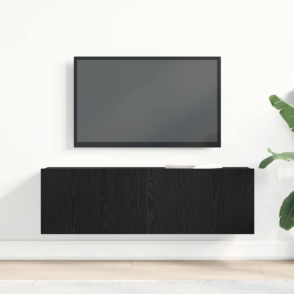 TV Cabinets Black oak 100 x 30 x 30 cm Engineered Wood