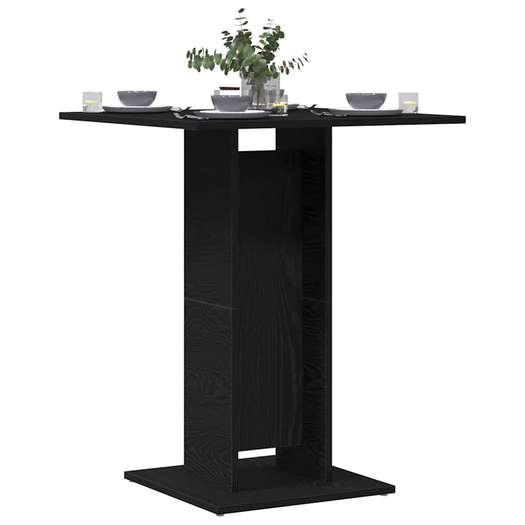 Bistro Table Black Oak 60x60x75 cm Engineered Wood