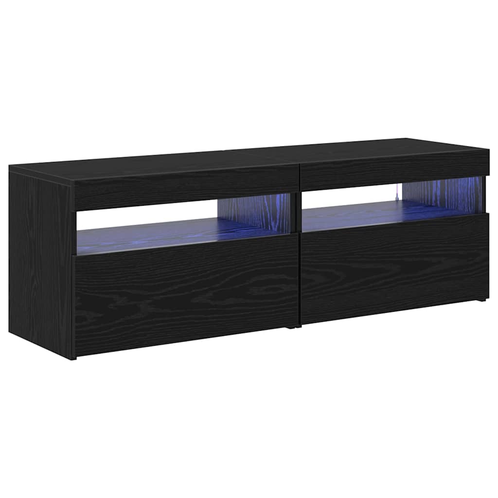 TV Cabinet 2 pcs Black 60 x 35 x 40 cm Engineered wood