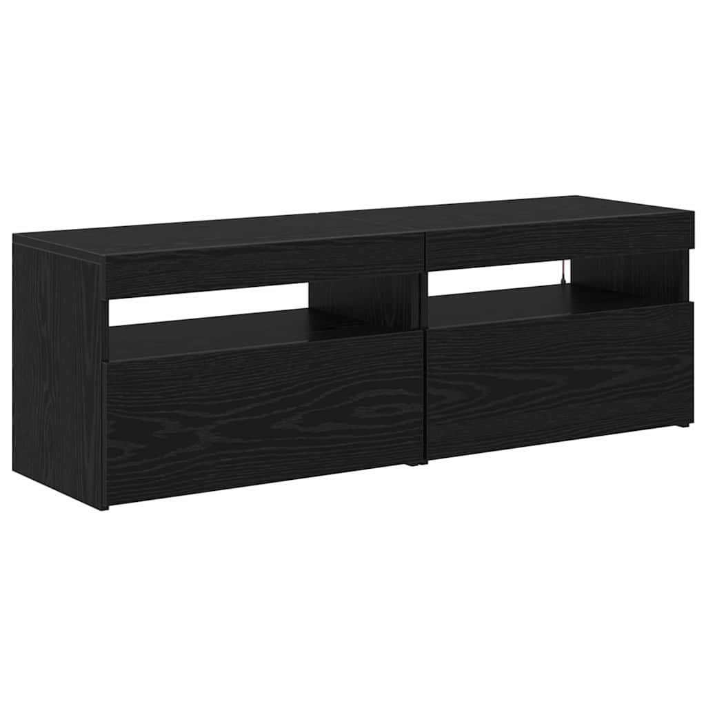 TV Cabinet 2 pcs Black 60 x 35 x 40 cm Engineered wood