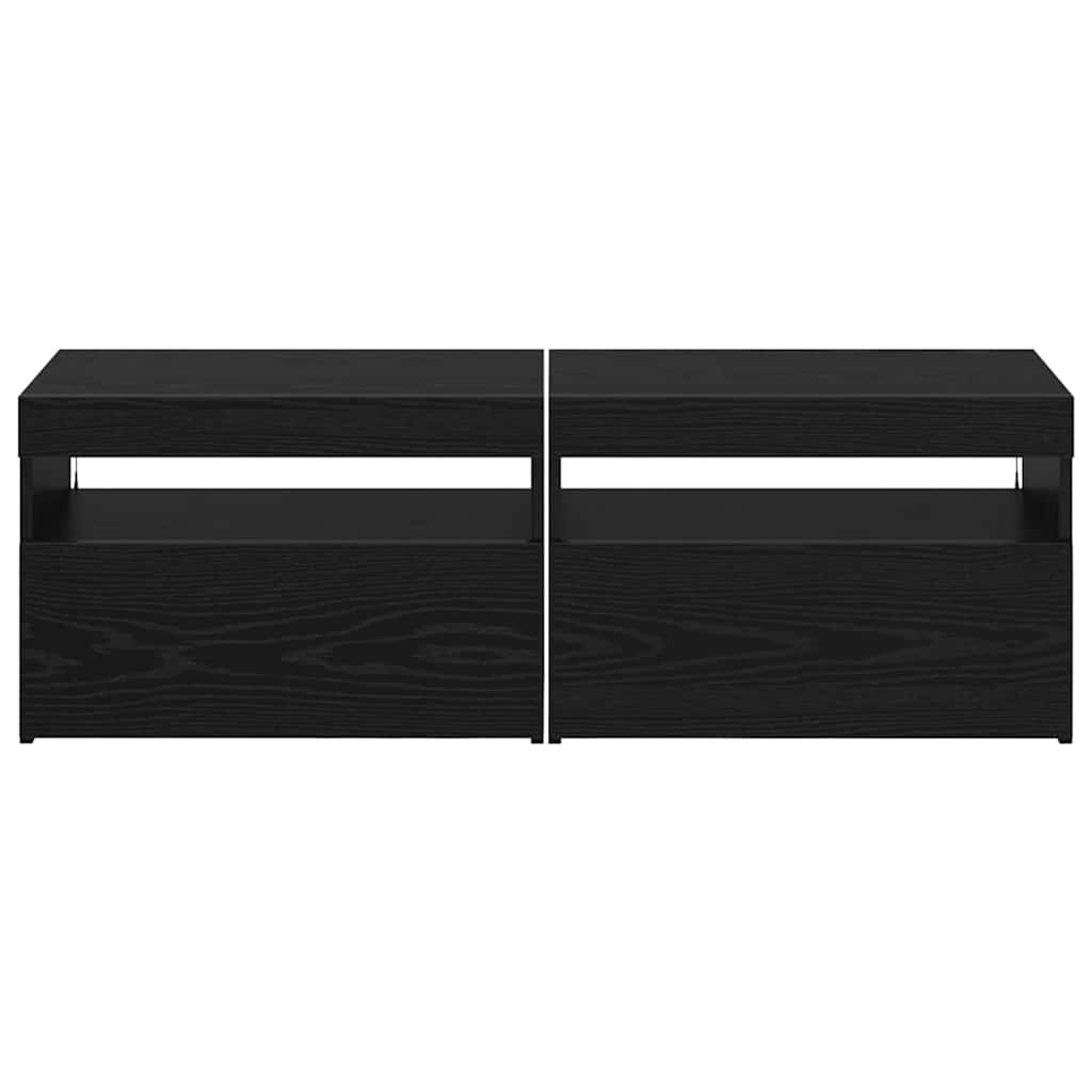 TV Cabinet 2 pcs Black 60 x 35 x 40 cm Engineered wood