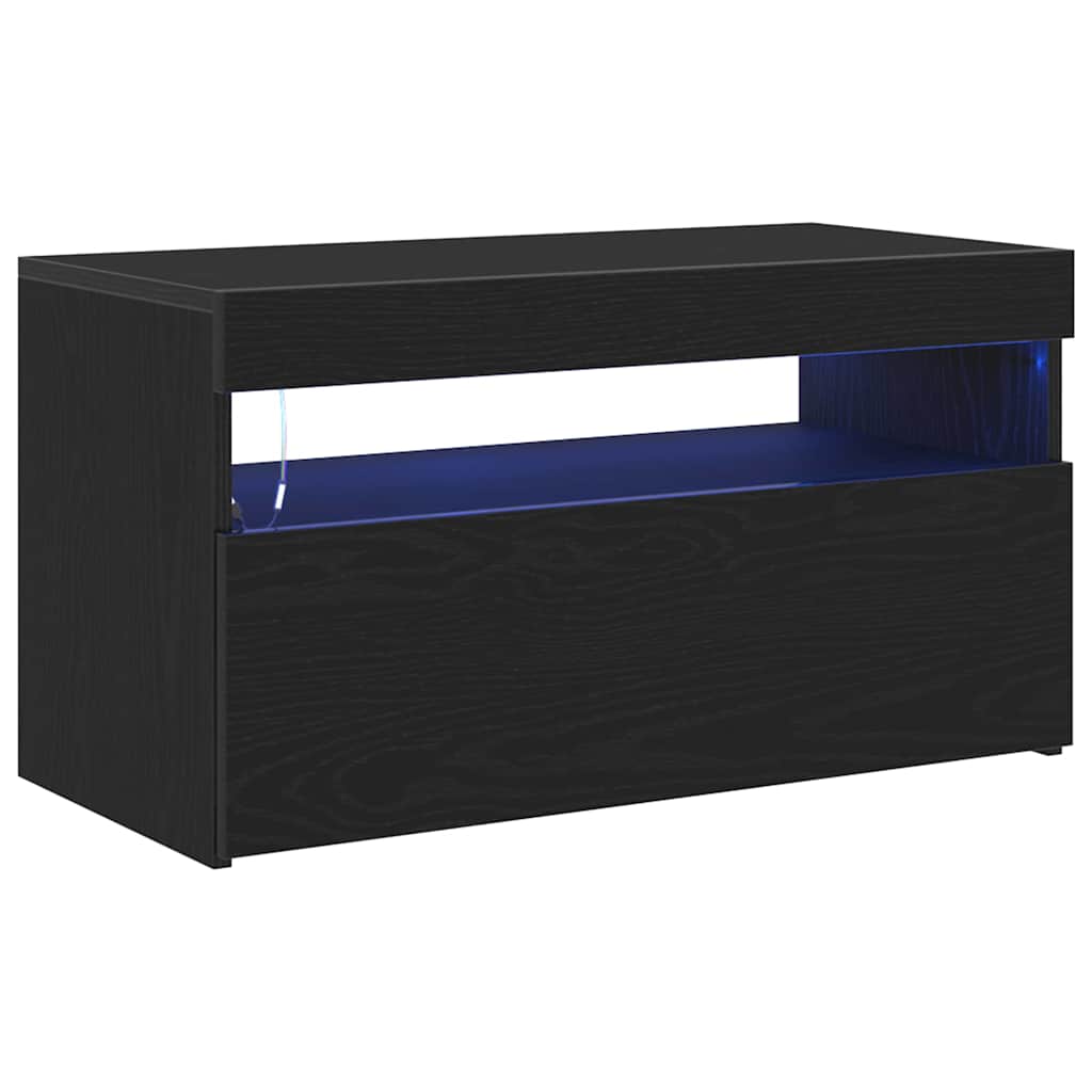 TV Cabinet 2 pcs Black 75 x 35 x 40 cm Engineered wood