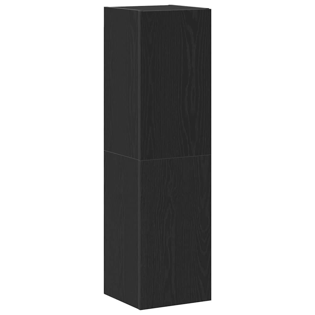 Wall TV Cabinet Black oak 30.5 x 30 x 110 cm Engineered wood