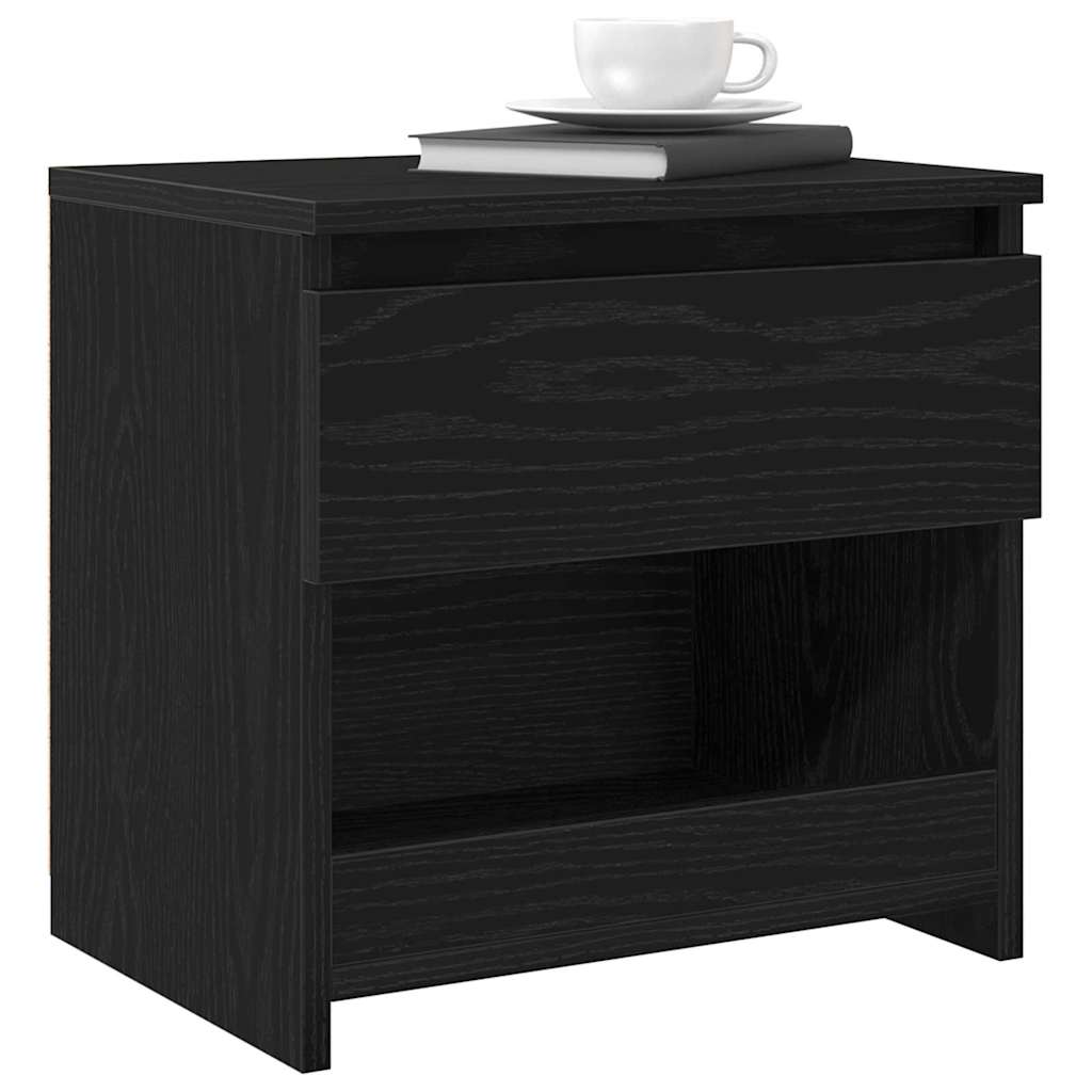 Bedside Cabinet Black Oak 40 x 30 x 39 cm Engineered wood