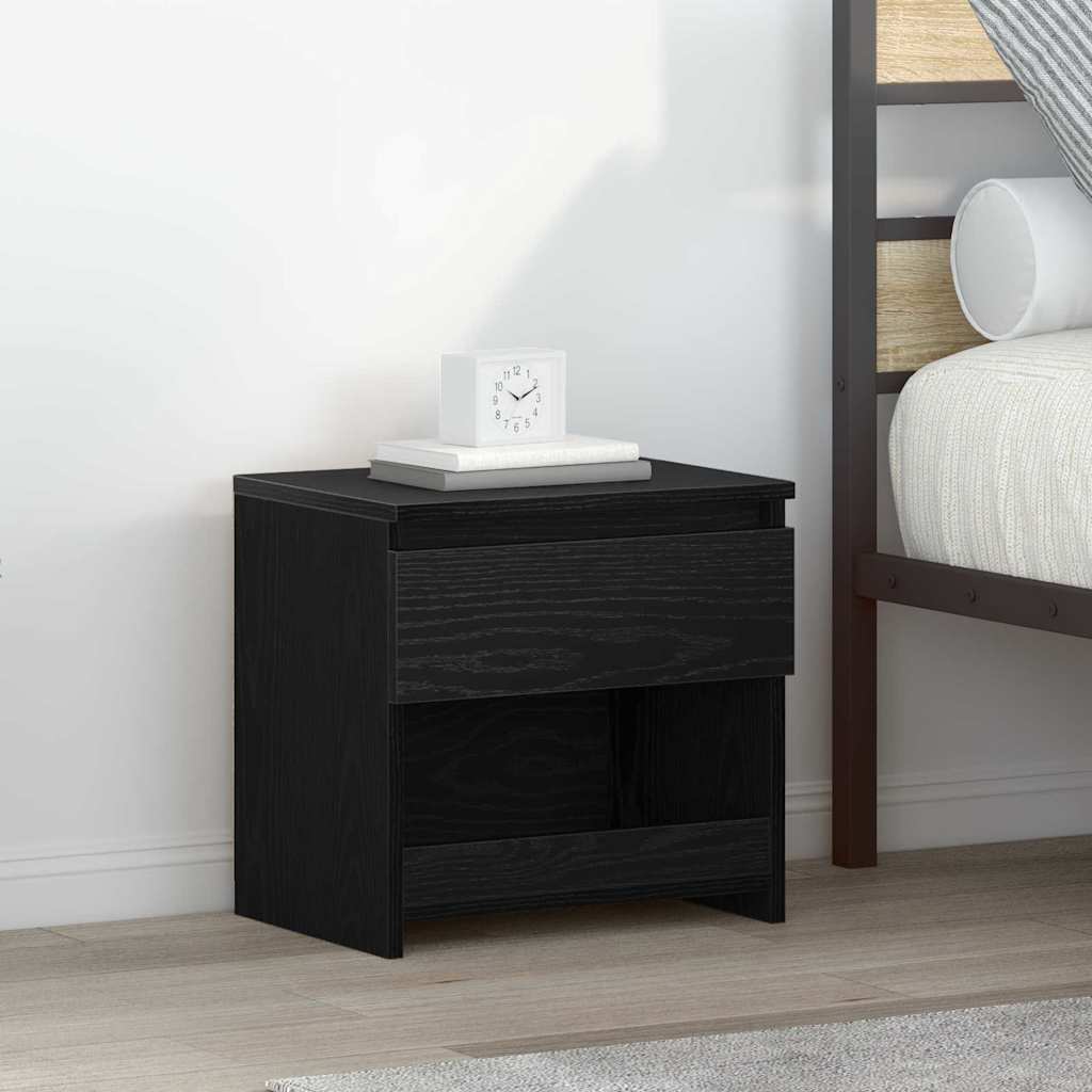 Bedside Cabinet 2 pcs Black Oak 40 x 30 x 39 cm Engineered wood