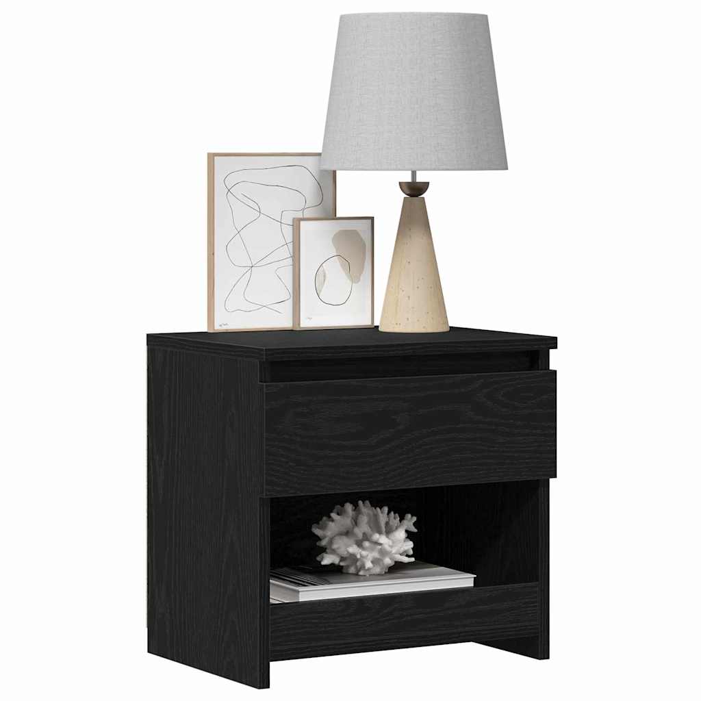 Bedside Cabinet 2 pcs Black Oak 40 x 30 x 39 cm Engineered wood