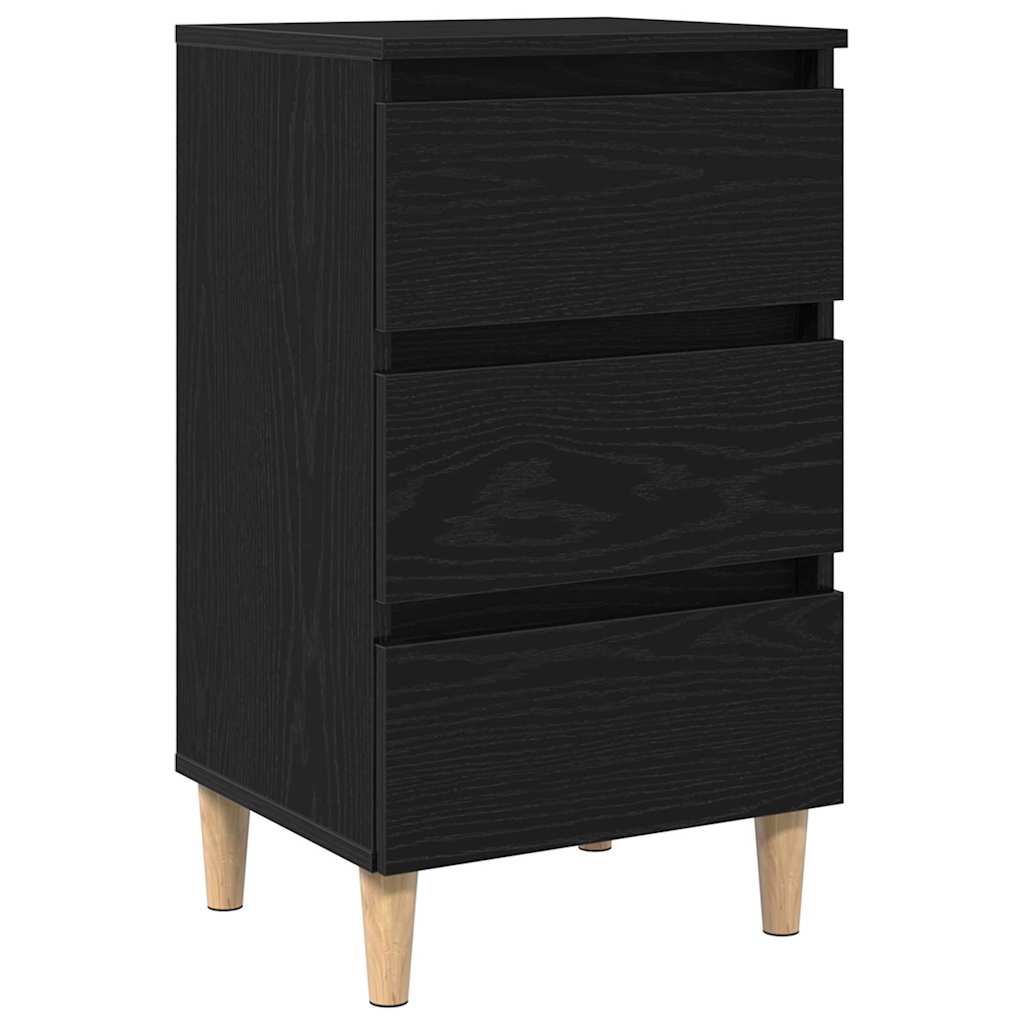 Bedside Cabinet Black oak 40 x 35 x 69 cm Engineered wood