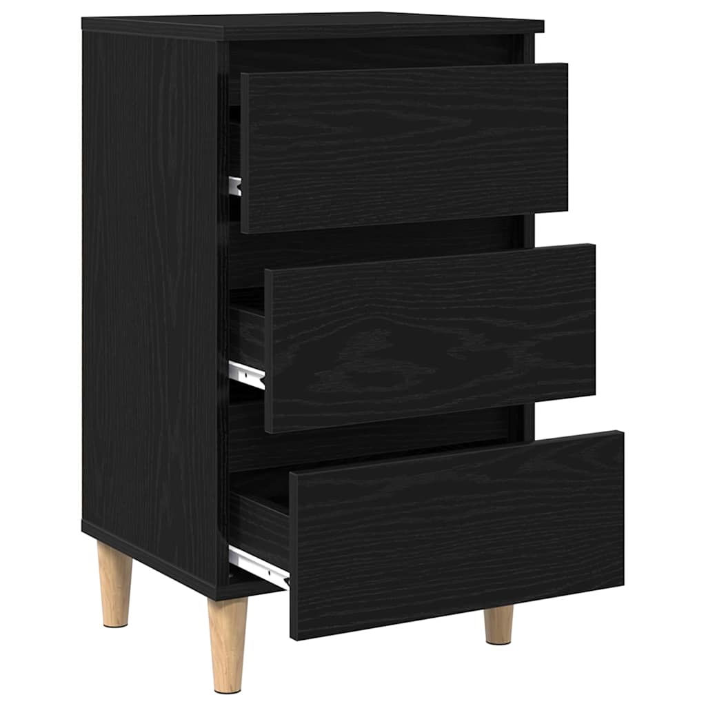 Bedside Cabinet Black oak 40 x 35 x 69 cm Engineered wood