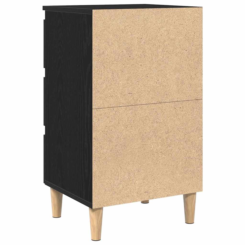 Bedside Cabinet Black oak 40 x 35 x 69 cm Engineered wood
