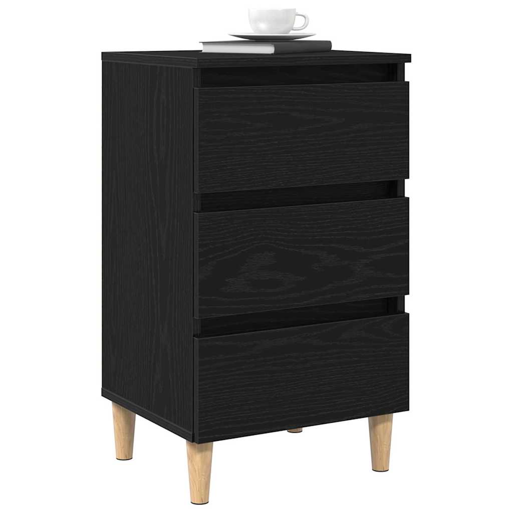 Bedside Cabinet Black oak 40 x 35 x 69 cm Engineered wood