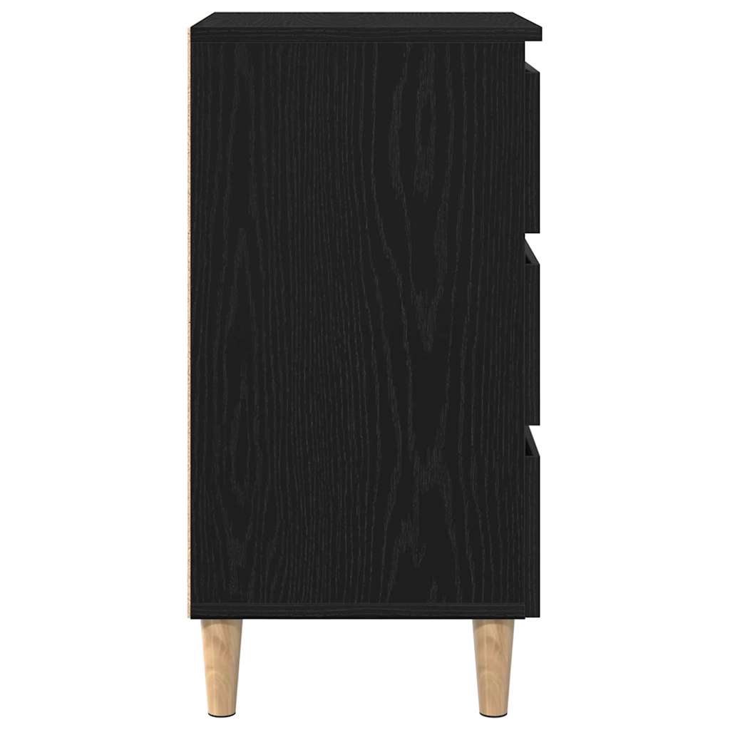 Bedside Cabinet Black oak 40 x 35 x 69 cm Engineered wood