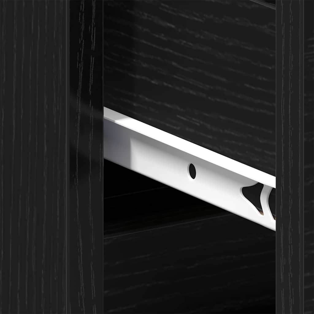 Bedside Cabinet Black oak 40 x 35 x 69 cm Engineered wood