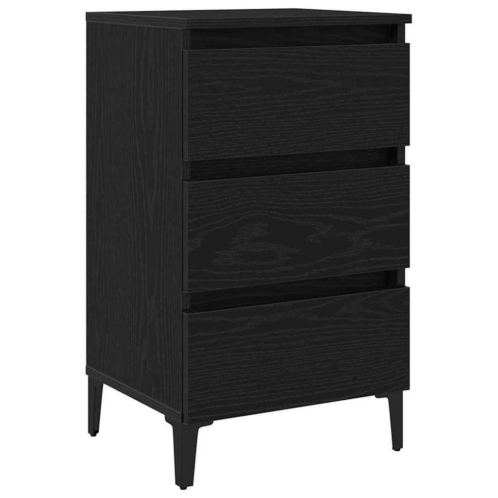 Bedside Cabinet Black oak 40 x 35 x 69 cm Engineered wood