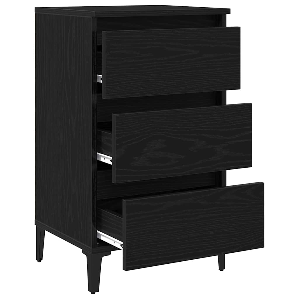 Bedside Cabinet Black oak 40 x 35 x 69 cm Engineered wood