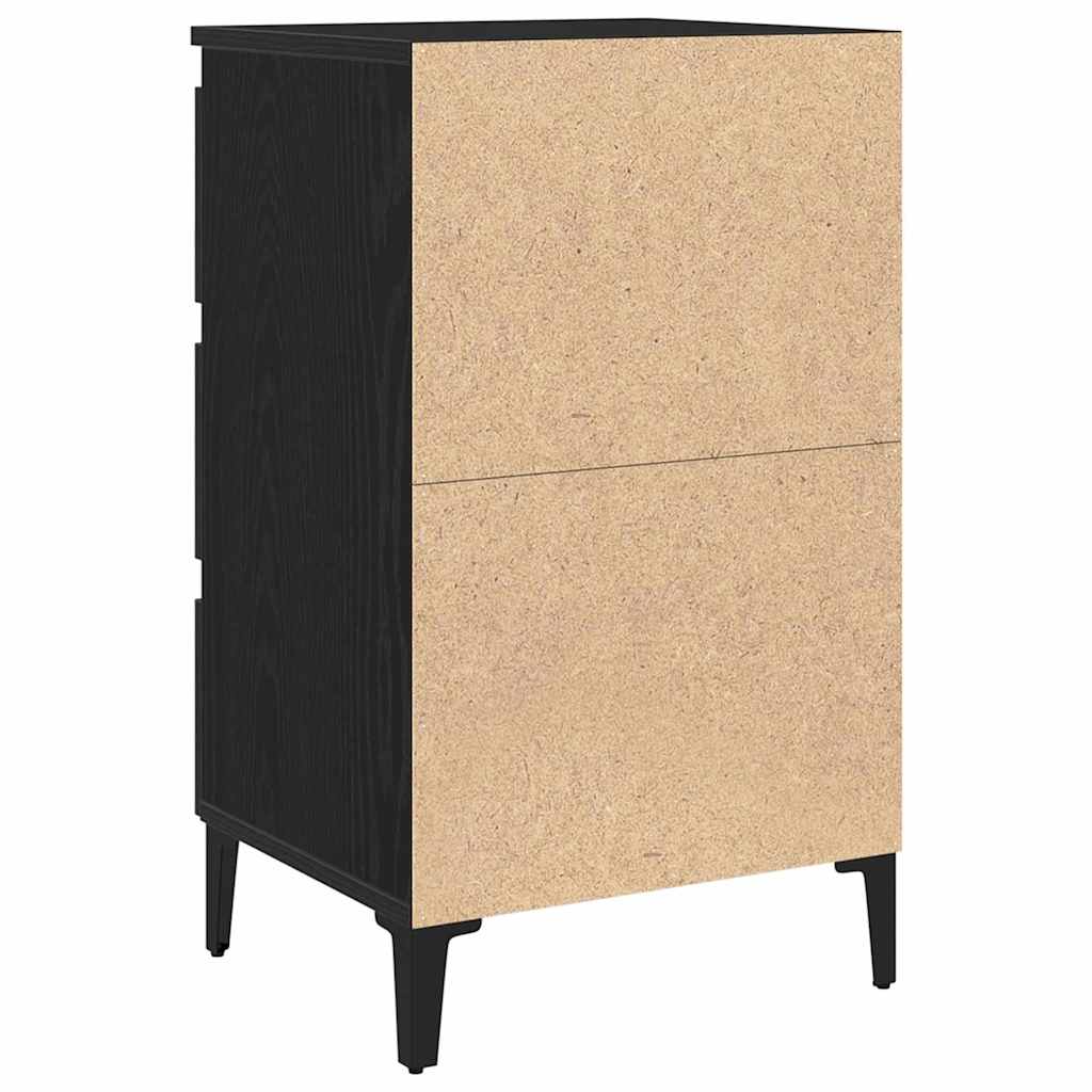 Bedside Cabinet Black oak 40 x 35 x 69 cm Engineered wood