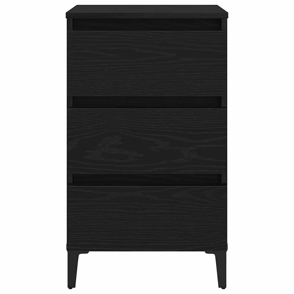 Bedside Cabinet Black oak 40 x 35 x 69 cm Engineered wood