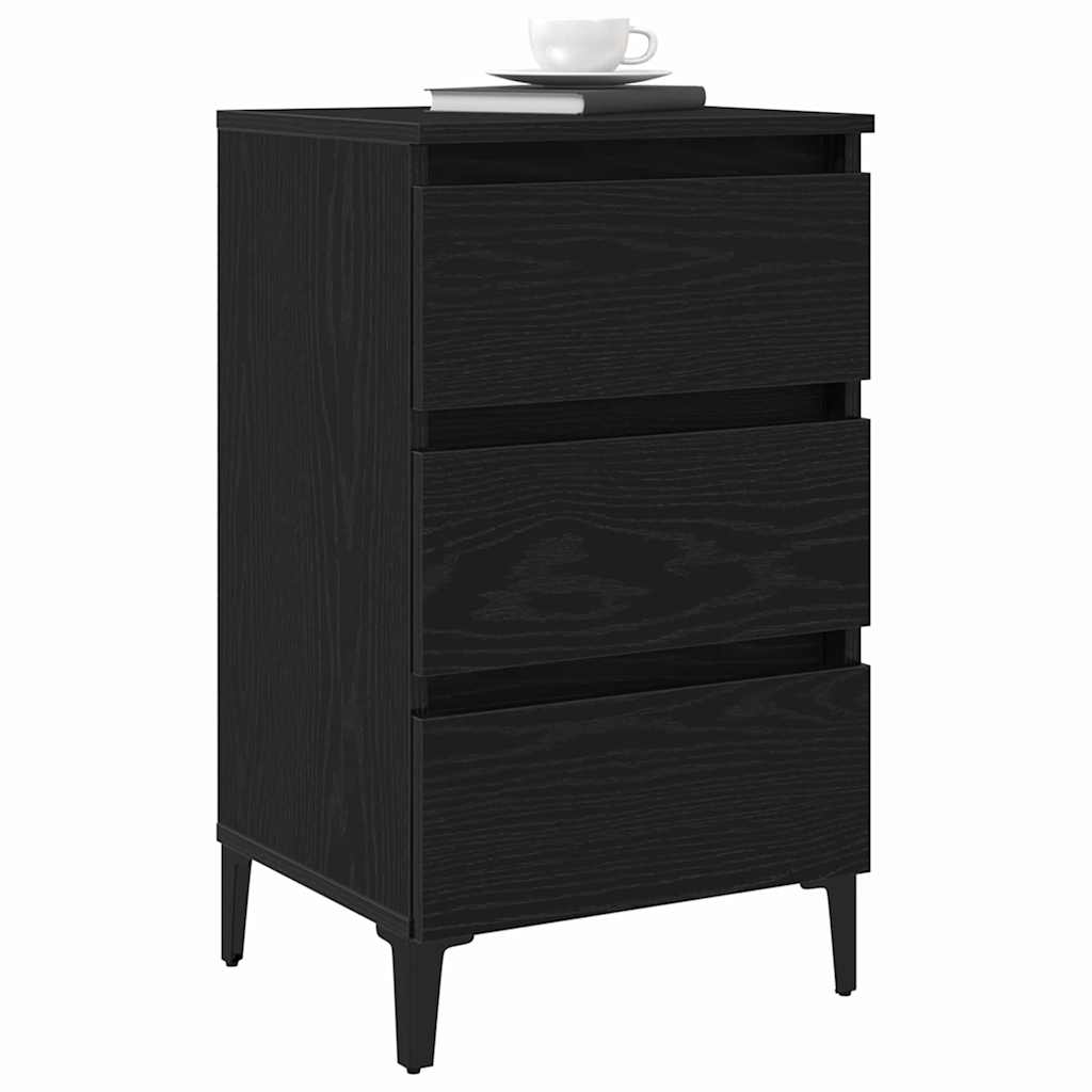 Bedside Cabinet Black oak 40 x 35 x 69 cm Engineered wood