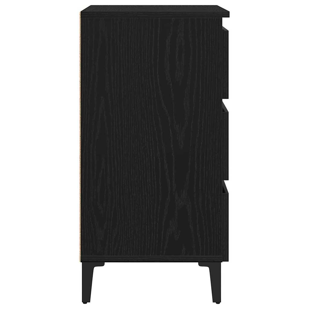 Bedside Cabinet Black oak 40 x 35 x 69 cm Engineered wood
