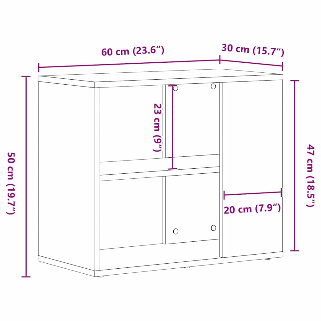 Sideboard Black 60 x 30 x 50 cm Engineered wood