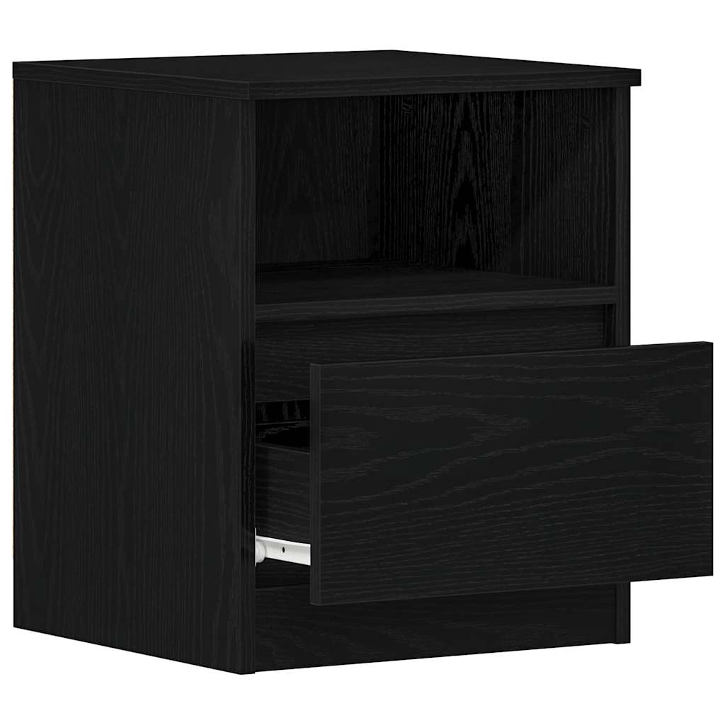 Bedside Cabinet Black oak 40 x 40 x 50 cm Engineered wood