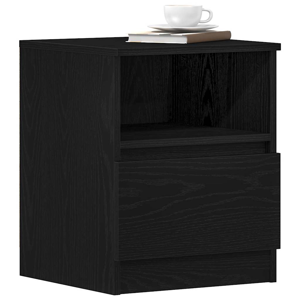 Bedside Cabinet Black oak 40 x 40 x 50 cm Engineered wood